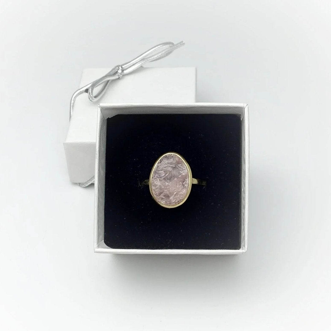 Raw Rose Quartz Ring-Rocks and Gems Canada