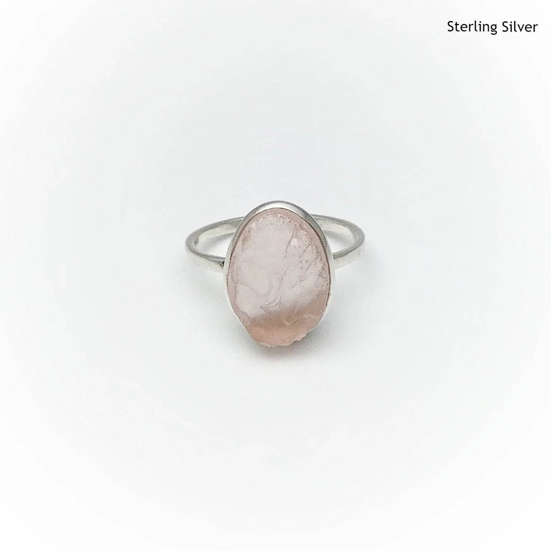Raw Rose Quartz Ring-Rocks and Gems Canada