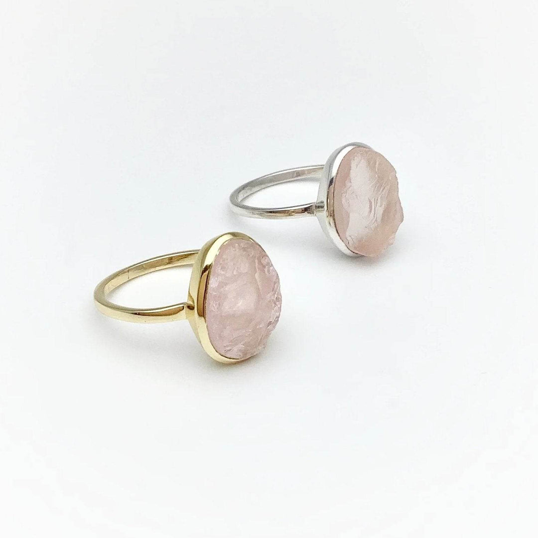 Raw Rose Quartz Ring-Rocks and Gems Canada