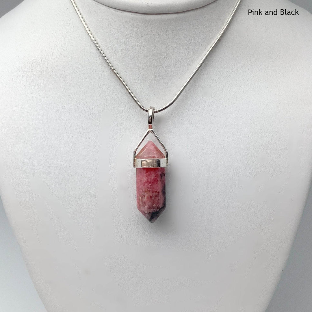 Rhodonite Double Terminated Point Pendant-Rocks and Gems Canada