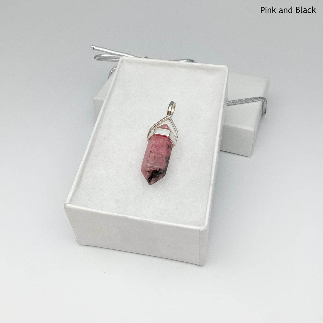 Rhodonite Double Terminated Point Pendant-Rocks and Gems Canada