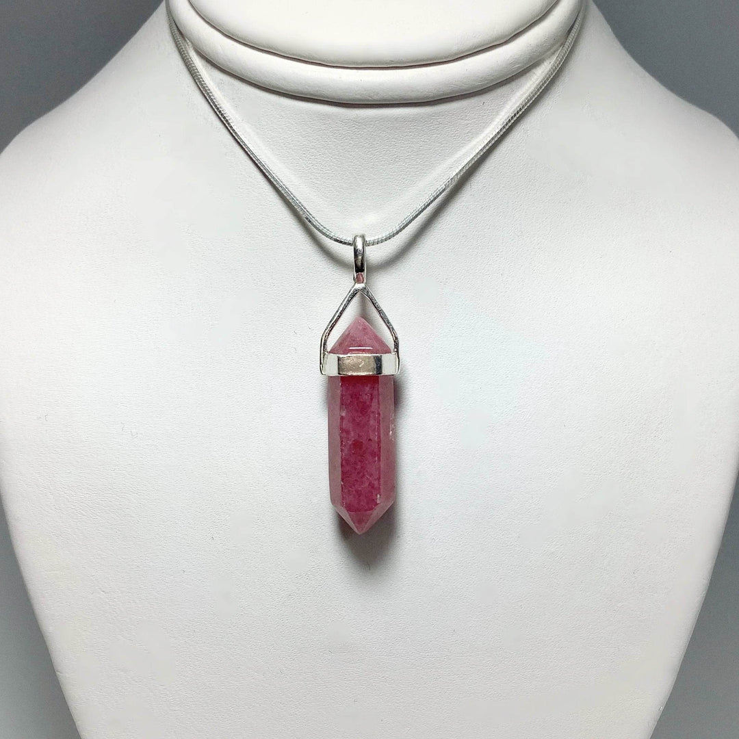 Rhodonite Double Terminated Point Pendant-Rocks and Gems Canada