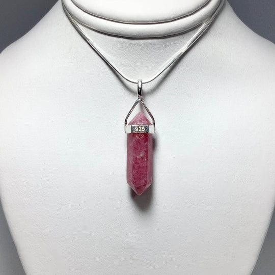 Rhodonite Double Terminated Point Pendant-Rocks and Gems Canada