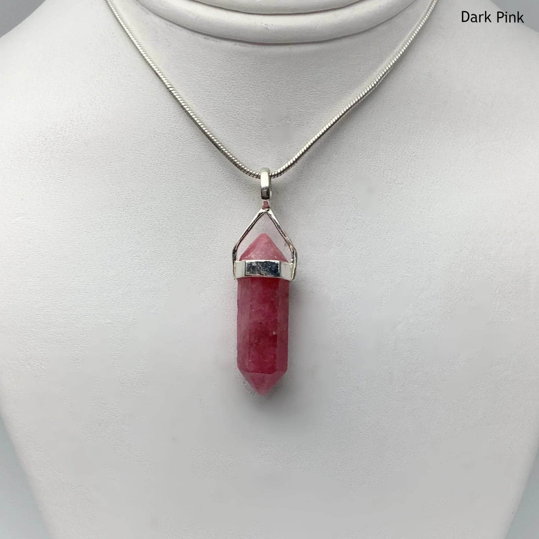 Rhodonite Double Terminated Point Pendant-Rocks and Gems Canada