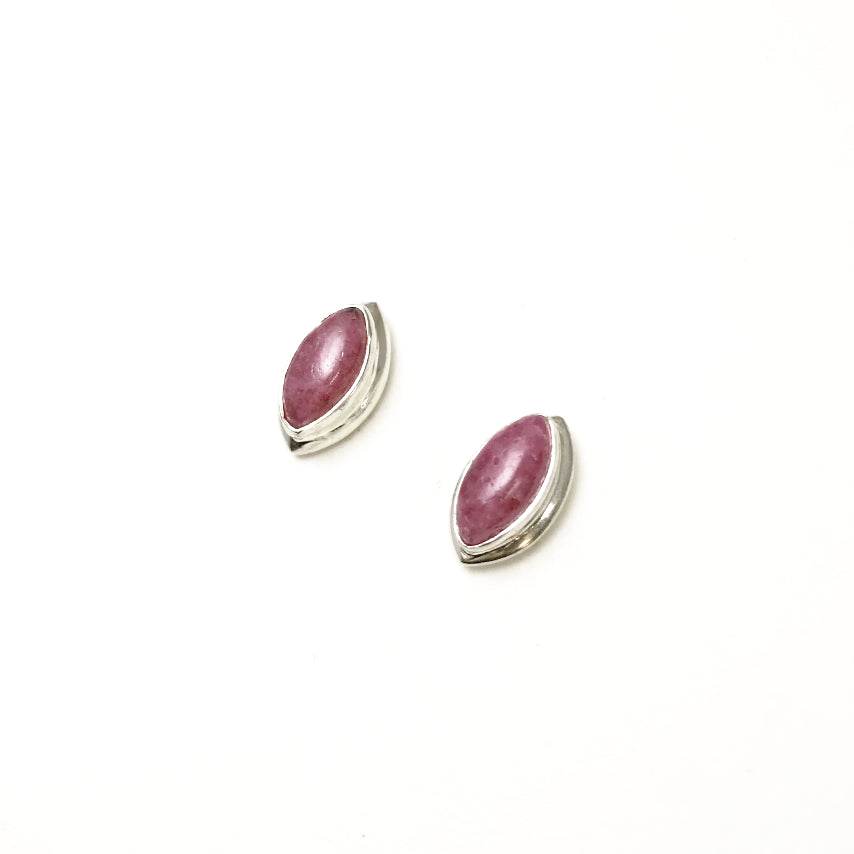 Rhodonite Stud Earrings-Rocks and Gems Canada