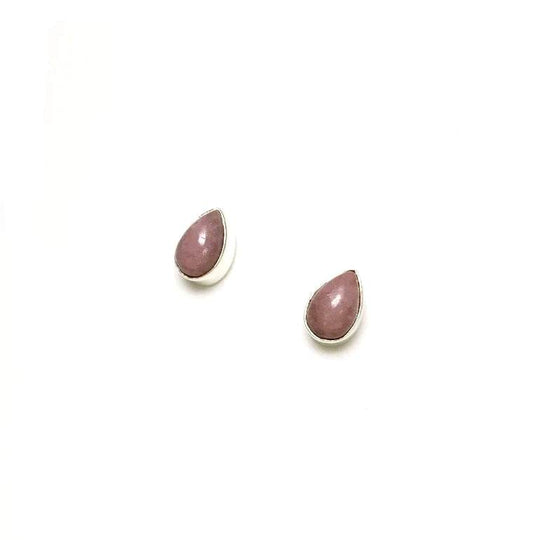 Rhodonite Stud Earrings-Rocks and Gems Canada