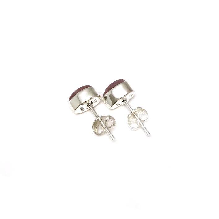 Rhodonite Stud Earrings-Rocks and Gems Canada