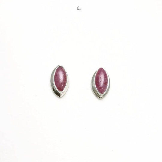 Rhodonite Stud Earrings-Rocks and Gems Canada