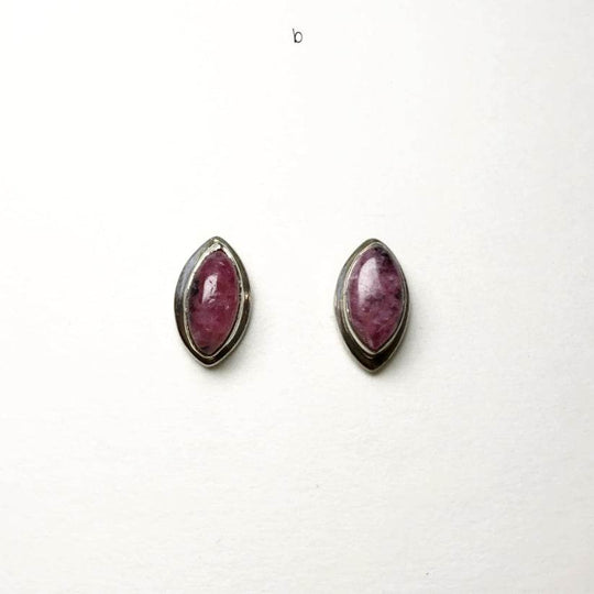 Rhodonite Stud Earrings-Rocks and Gems Canada