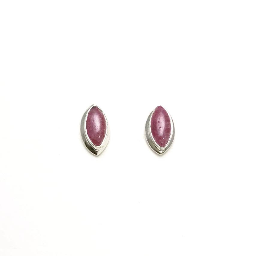 Rhodonite Stud Earrings-Rocks and Gems Canada