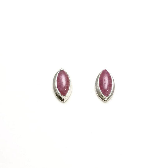 Rhodonite Stud Earrings-Rocks and Gems Canada