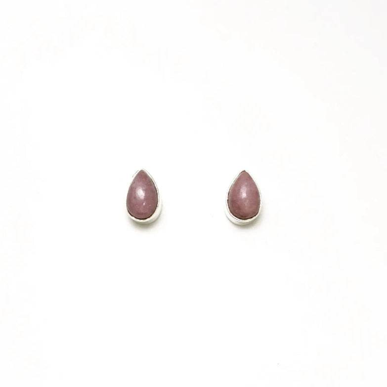 Rhodonite Stud Earrings-Rocks and Gems Canada