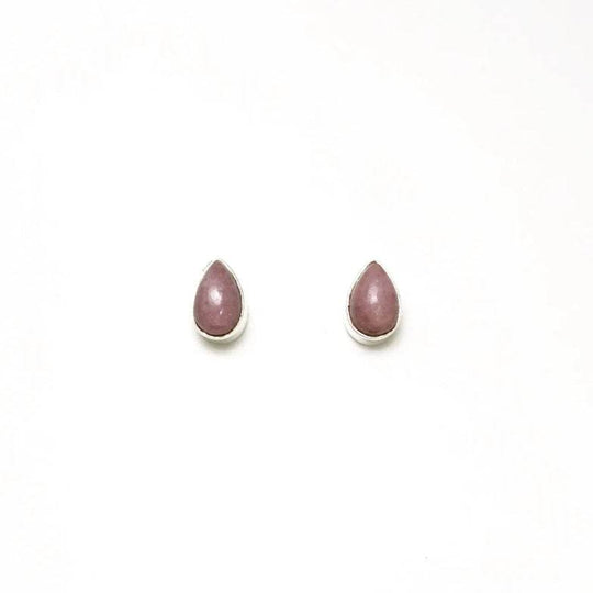 Rhodonite Stud Earrings-Rocks and Gems Canada