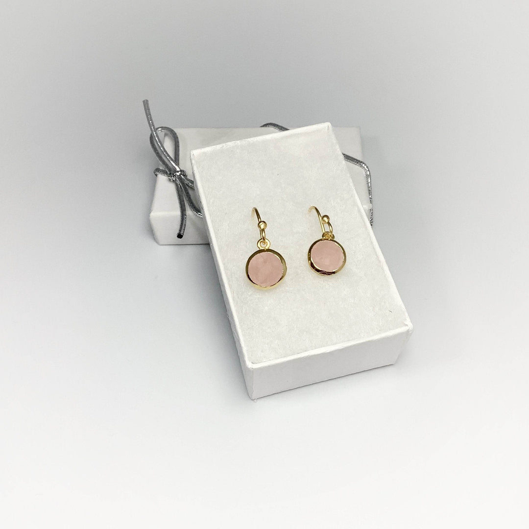 Rose Quartz Dangle Earrings-Rocks and Gems Canada