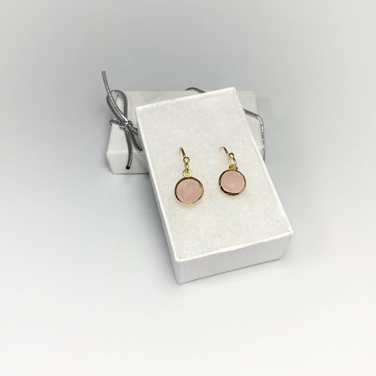 Rose Quartz Dangle Earrings-Rocks and Gems Canada