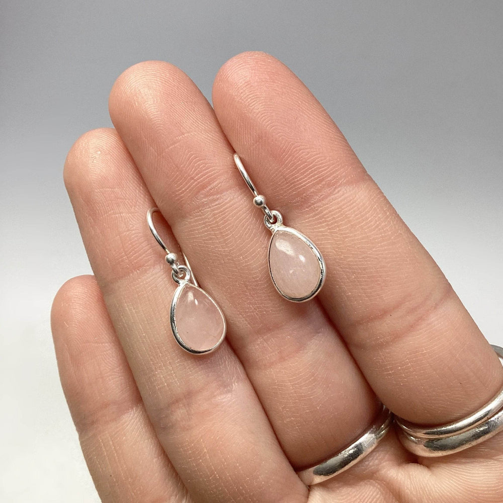 Rose Quartz Dangle Earrings-Rocks and Gems Canada