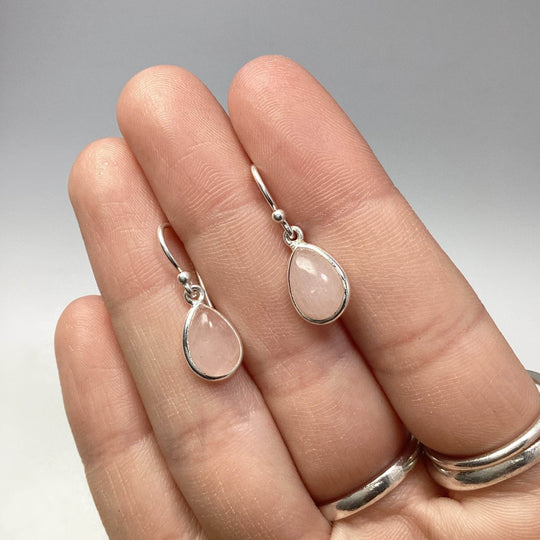 Rose Quartz Dangle Earrings-Rocks and Gems Canada
