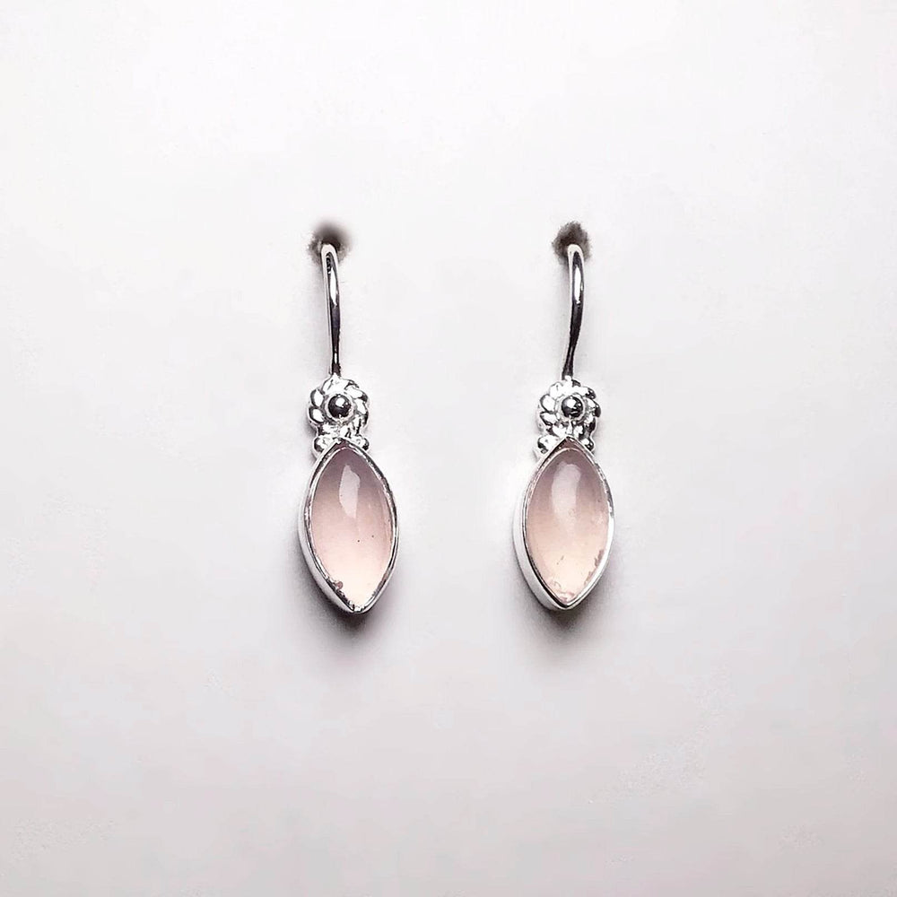 Rose Quartz Dangle Earrings-Rocks and Gems Canada