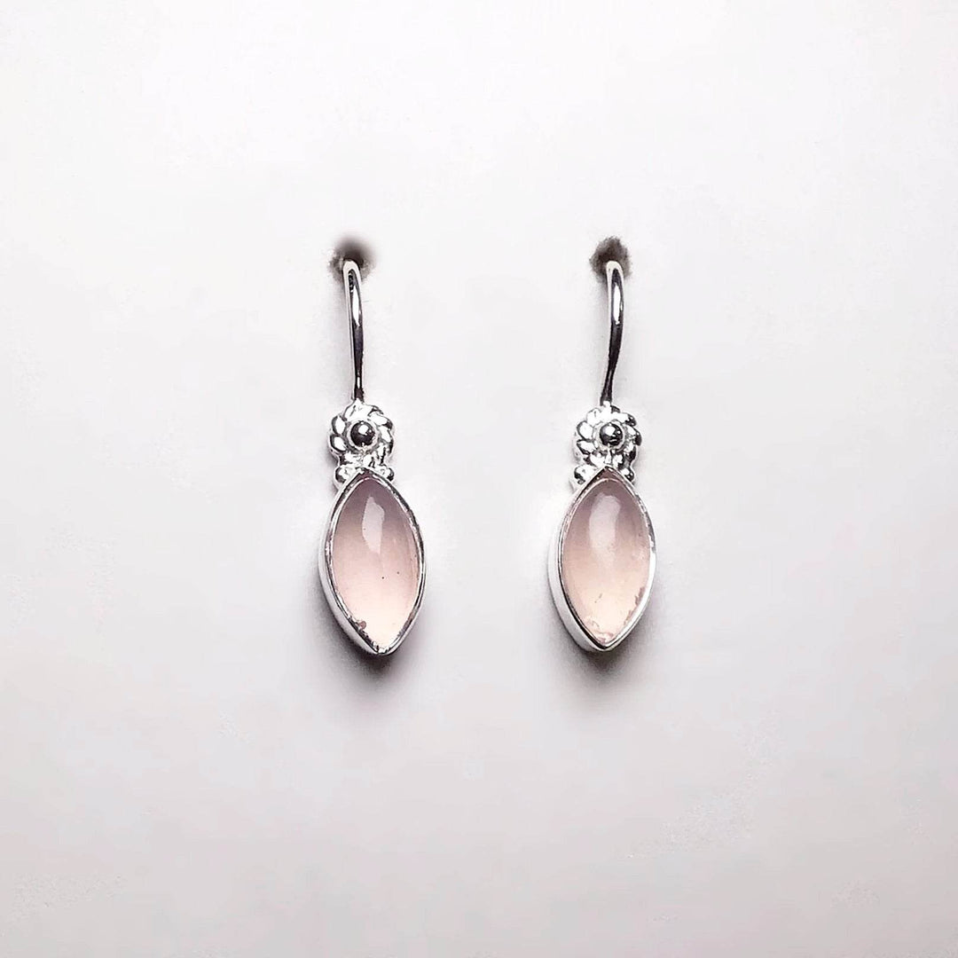 Rose Quartz Dangle Earrings-Rocks and Gems Canada