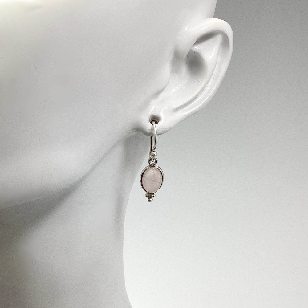 Rose Quartz Dangle Earrings-Rocks and Gems Canada