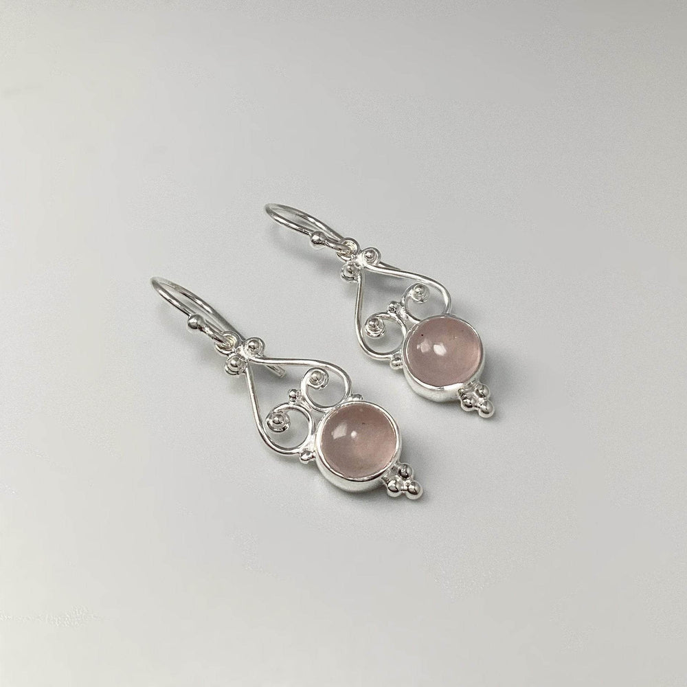 Rose Quartz Dangle Earrings-Rocks and Gems Canada
