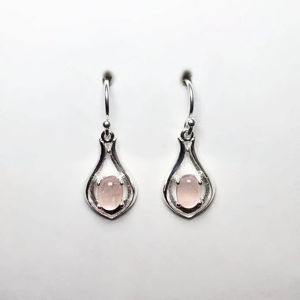 Rose Quartz Dangle Earrings-Rocks and Gems Canada