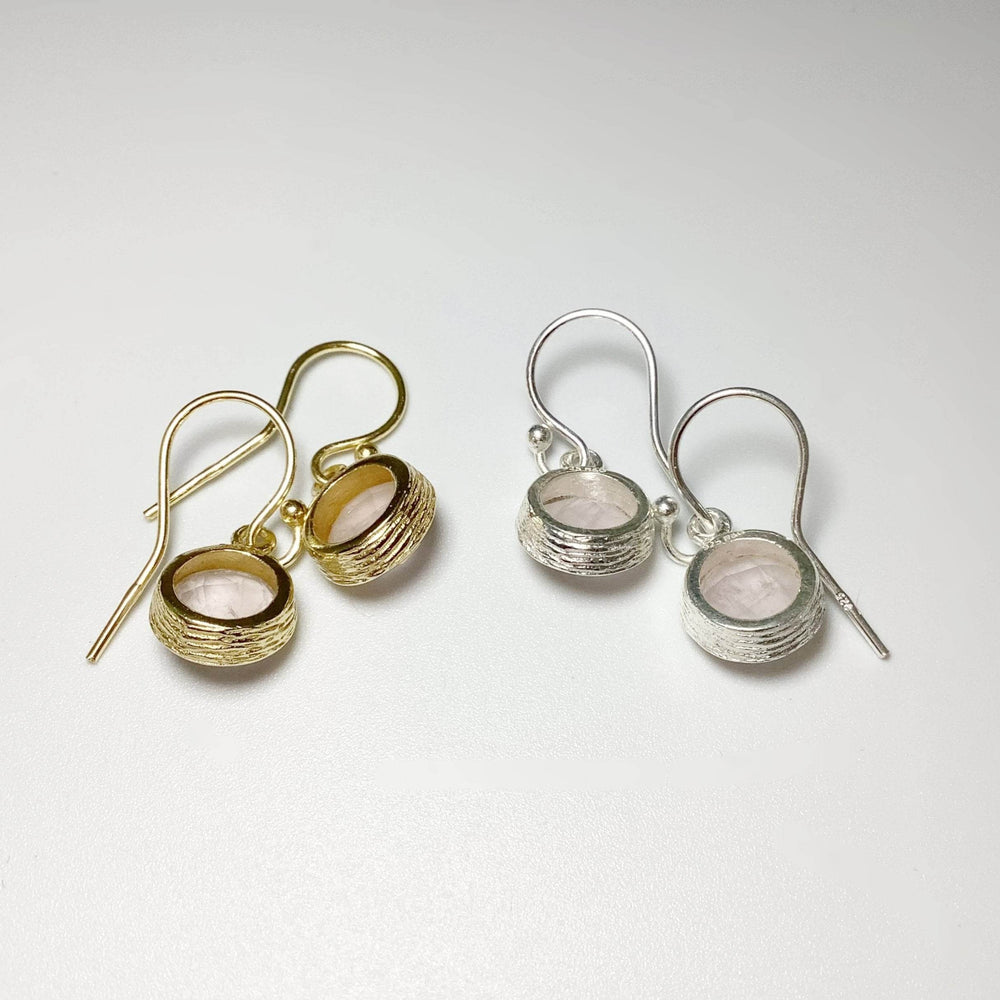 Rose Quartz Dangle Earrings-Rocks and Gems Canada