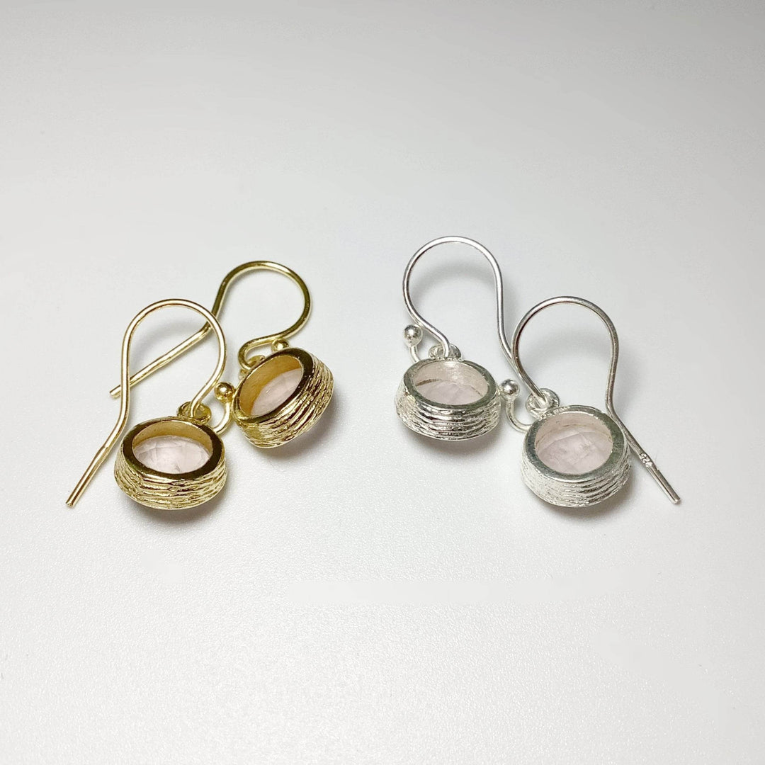 Rose Quartz Dangle Earrings-Rocks and Gems Canada