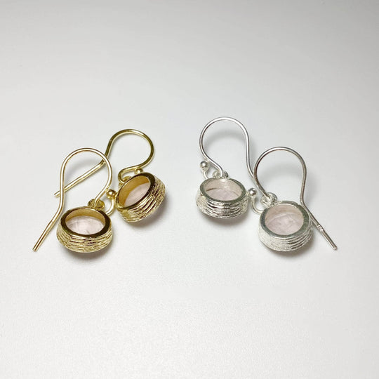 Rose Quartz Dangle Earrings-Rocks and Gems Canada