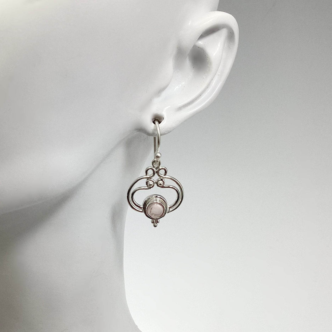 Rose Quartz Dangle Earrings-Rocks and Gems Canada