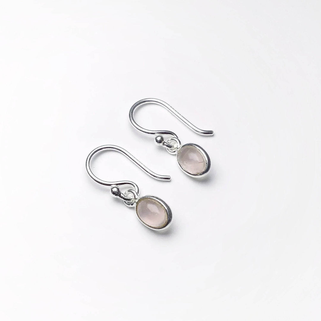 Rose Quartz Dangle Earrings-Rocks and Gems Canada
