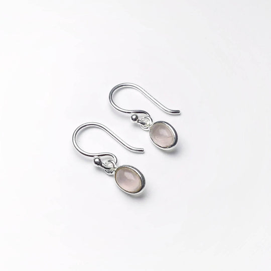 Rose Quartz Dangle Earrings-Rocks and Gems Canada