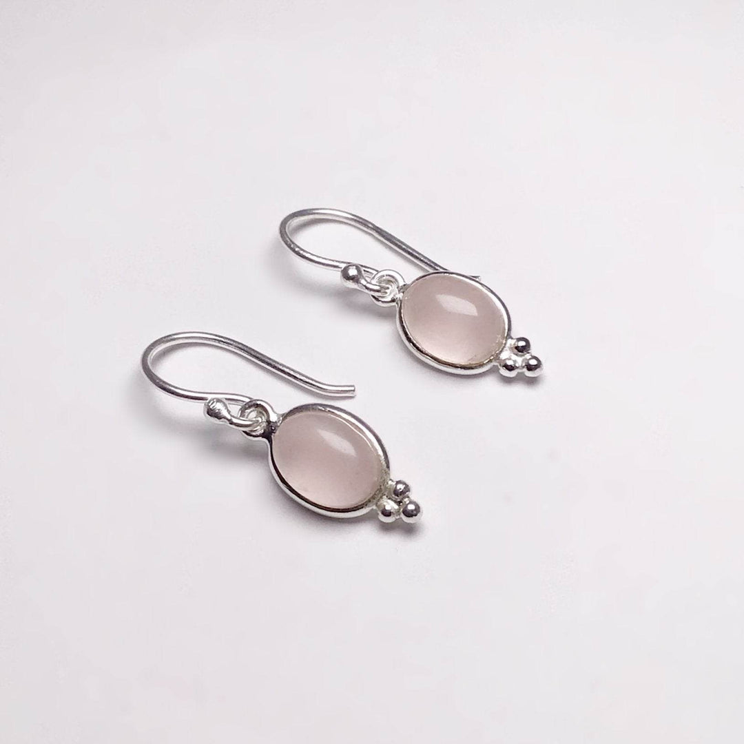Rose Quartz Dangle Earrings-Rocks and Gems Canada