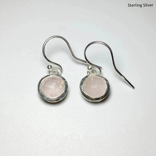 Rose Quartz Dangle Earrings-Rocks and Gems Canada