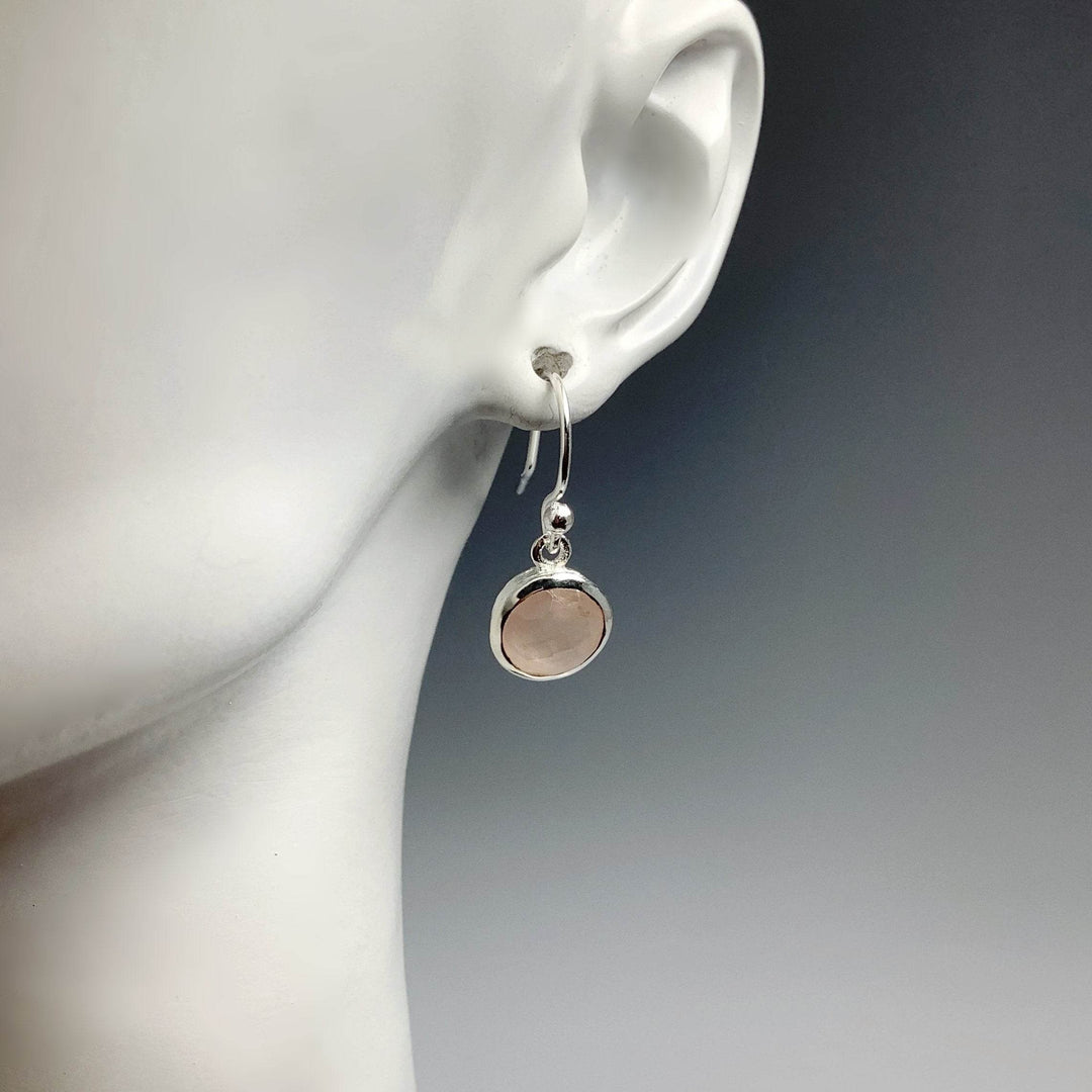 Rose Quartz Dangle Earrings-Rocks and Gems Canada