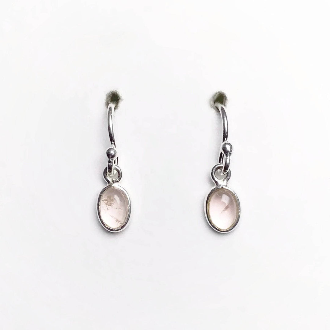 Rose Quartz Dangle Earrings-Rocks and Gems Canada