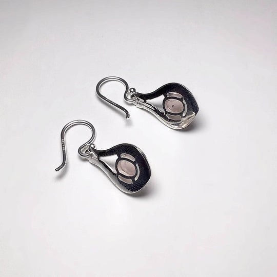 Rose Quartz Dangle Earrings-Rocks and Gems Canada