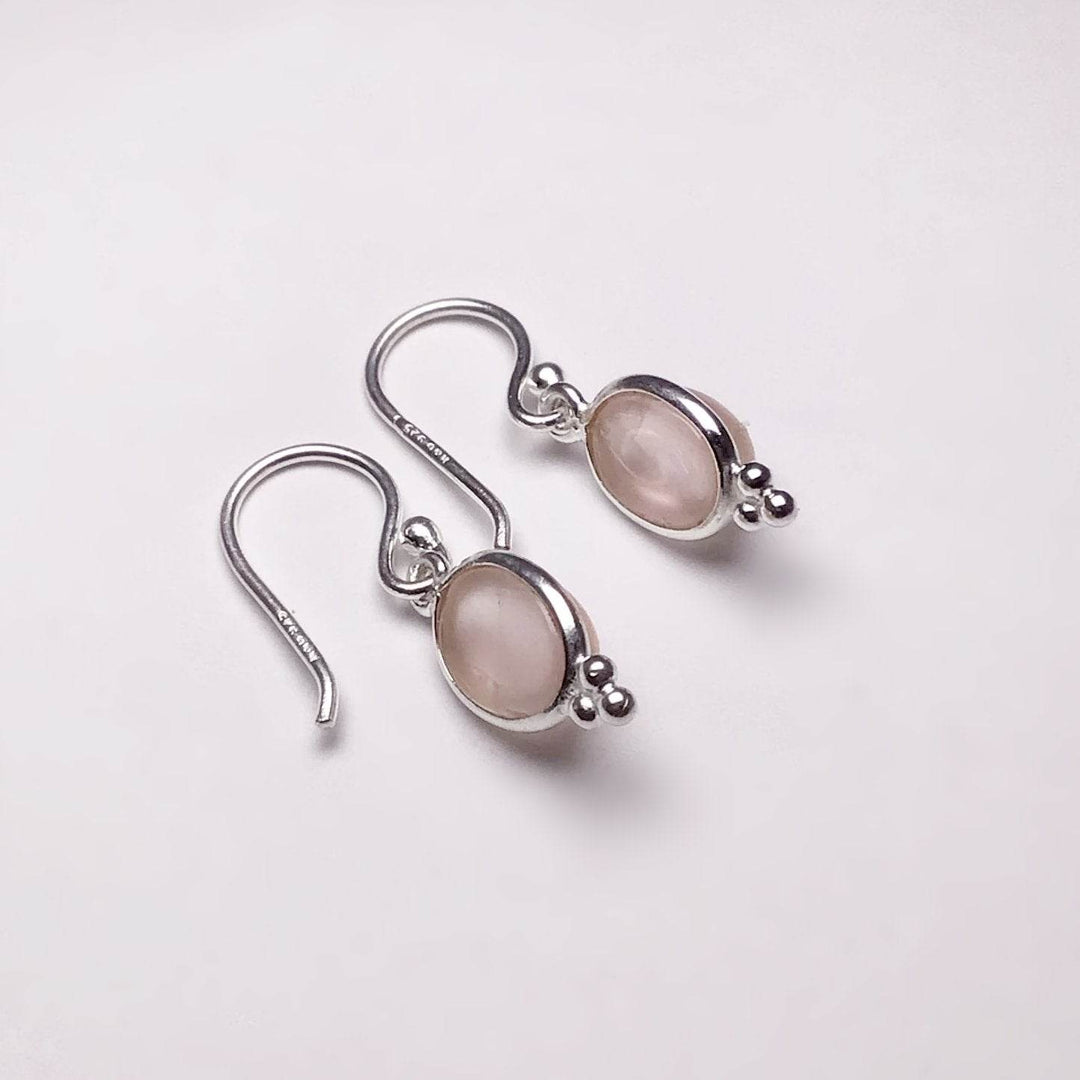 Rose Quartz Dangle Earrings-Rocks and Gems Canada