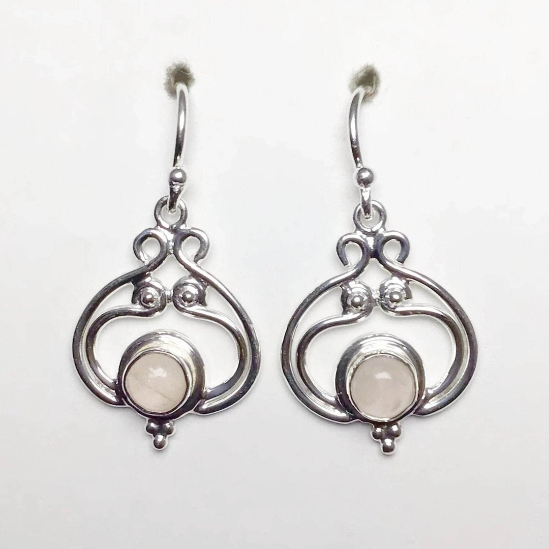 Rose Quartz Dangle Earrings-Rocks and Gems Canada