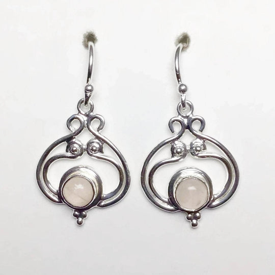 Rose Quartz Dangle Earrings-Rocks and Gems Canada