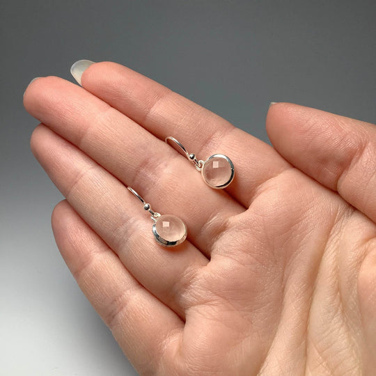 Rose Quartz Dangle Earrings-Rocks and Gems Canada