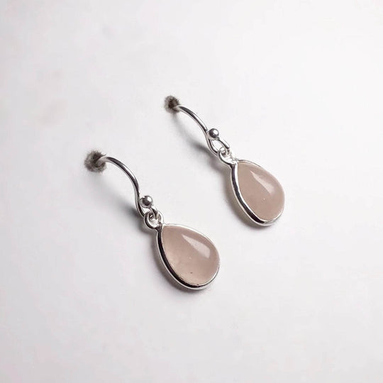 Rose Quartz Dangle Earrings-Rocks and Gems Canada