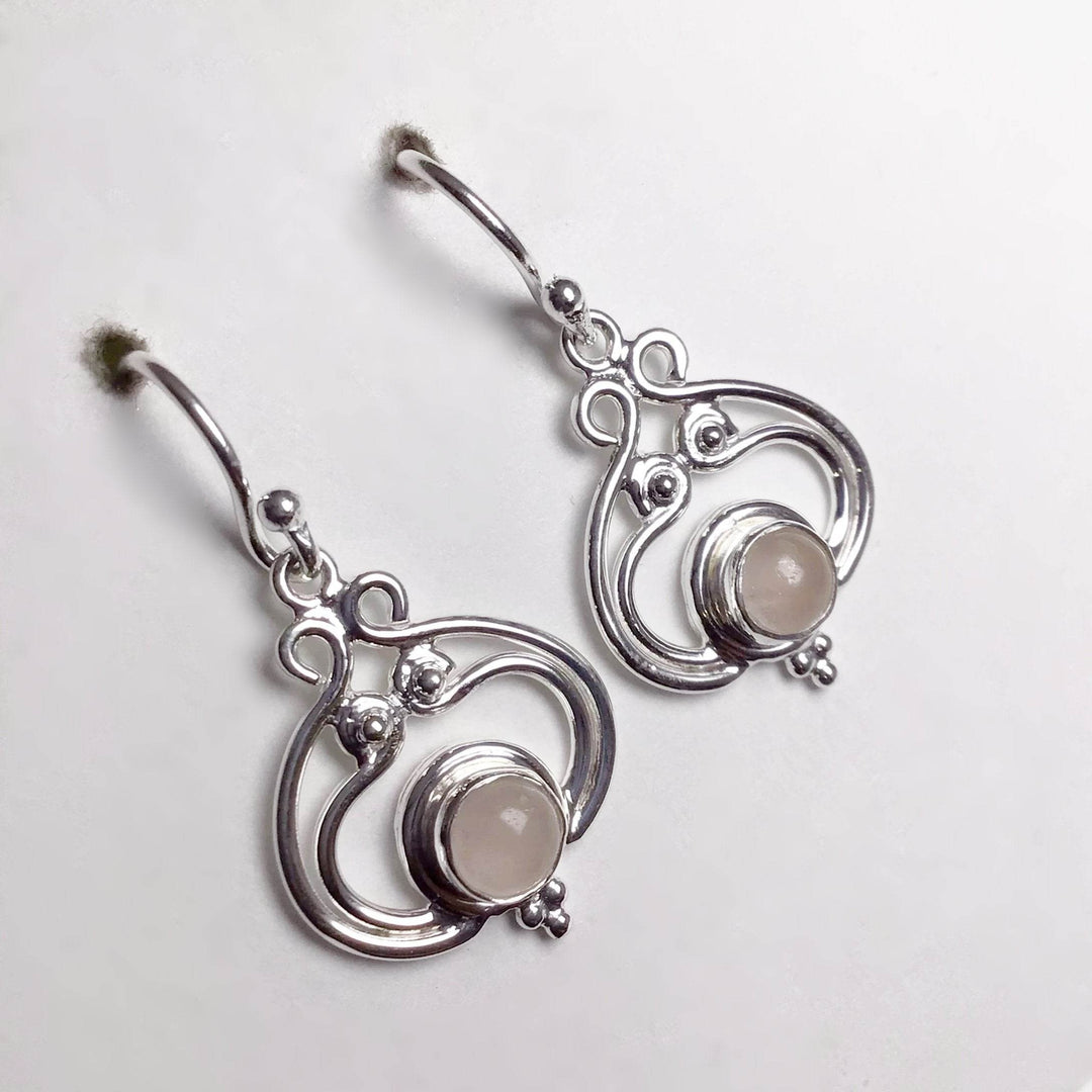 Rose Quartz Dangle Earrings-Rocks and Gems Canada