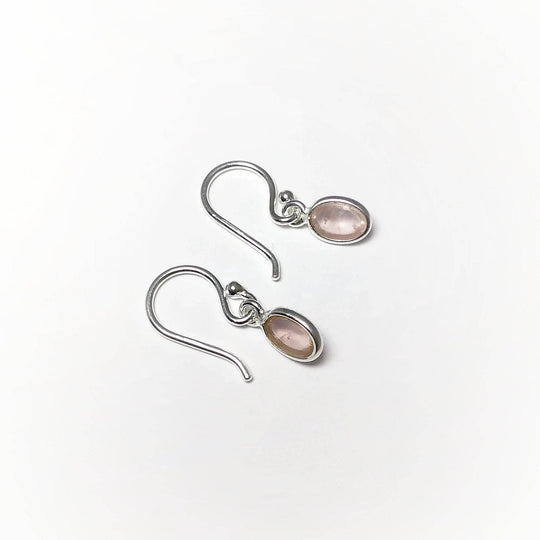 Rose Quartz Dangle Earrings-Rocks and Gems Canada