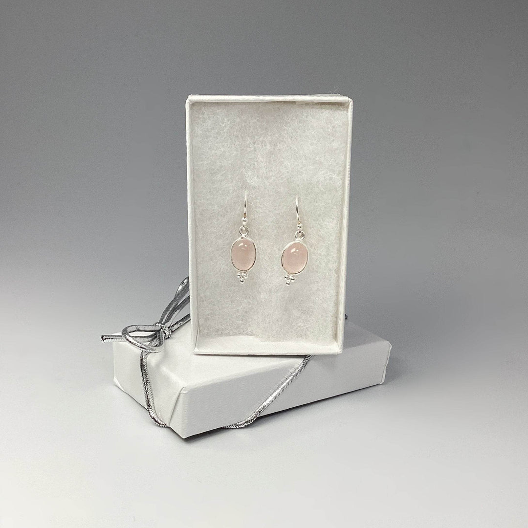 Rose Quartz Dangle Earrings-Rocks and Gems Canada