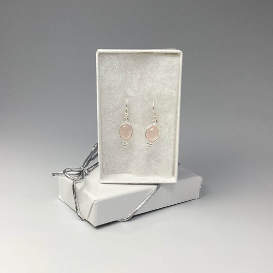 Rose Quartz Dangle Earrings-Rocks and Gems Canada