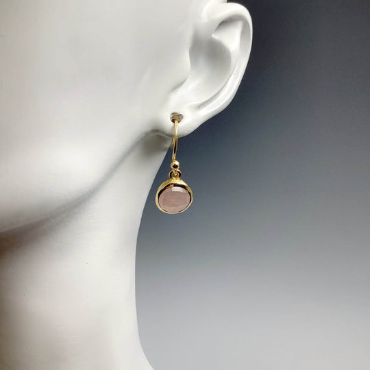 Rose Quartz Dangle Earrings-Rocks and Gems Canada