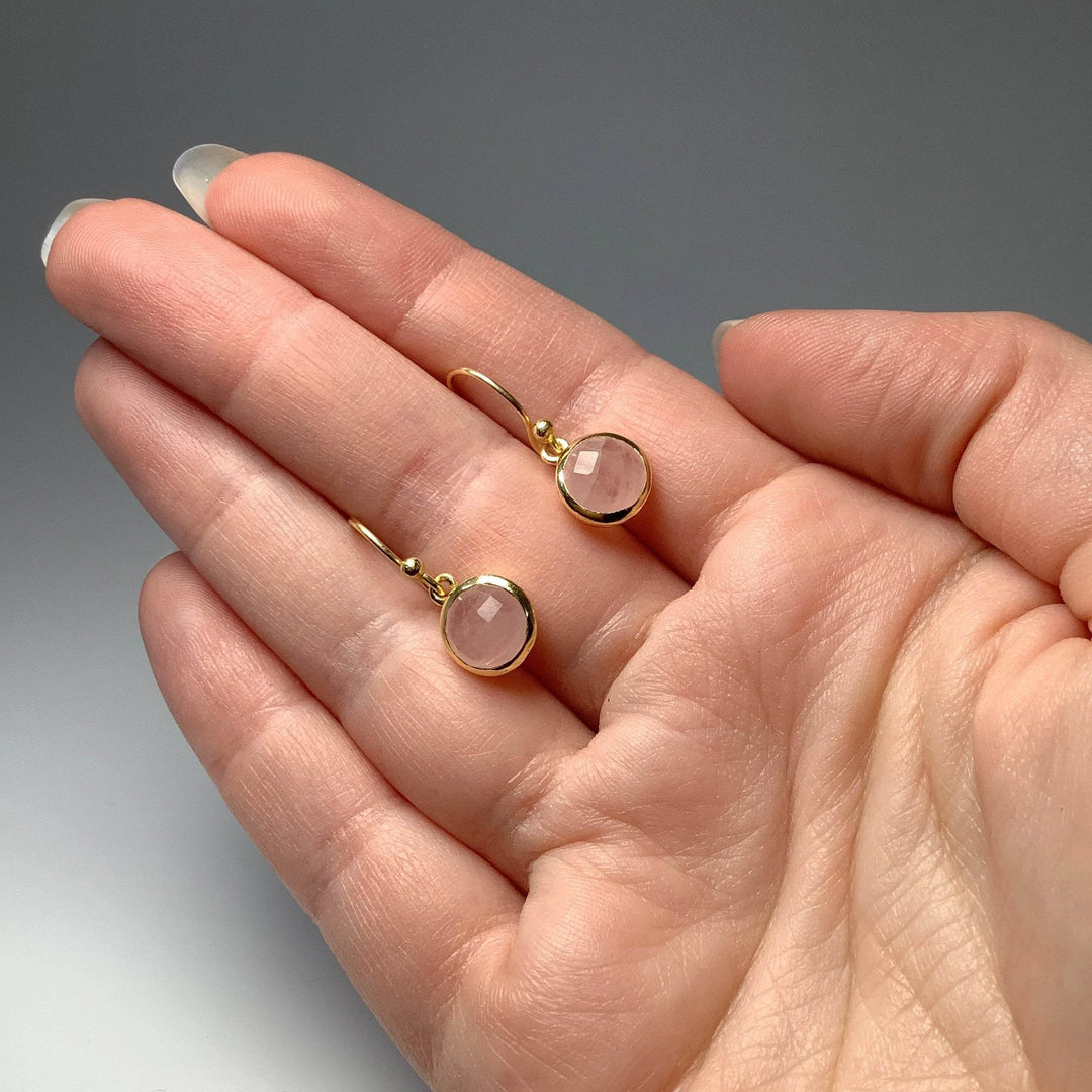 Rose Quartz Dangle Earrings-Rocks and Gems Canada