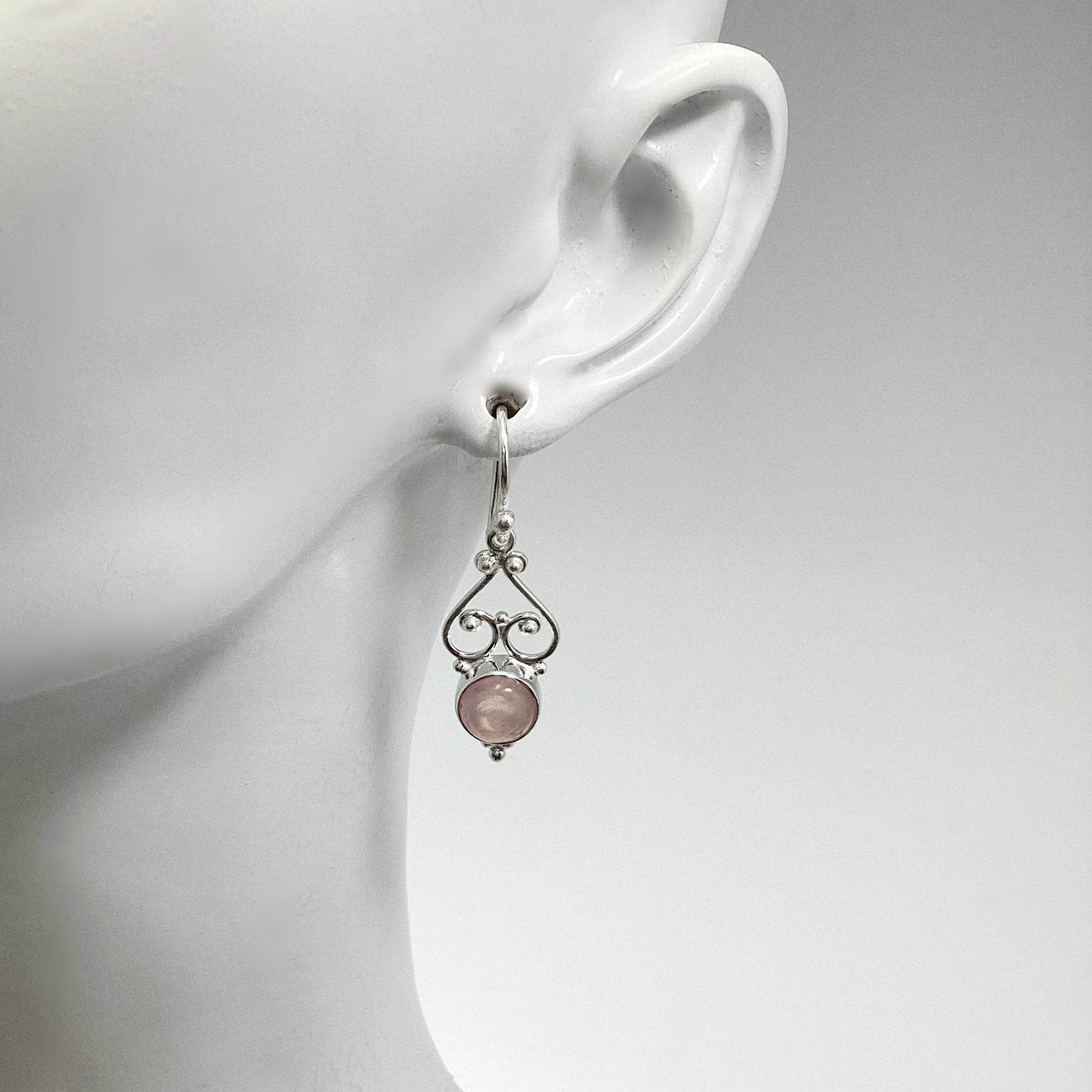 Rose Quartz Dangle Earrings-Rocks and Gems Canada