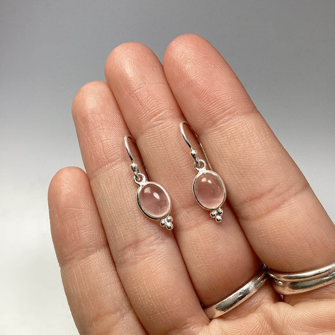 Rose Quartz Dangle Earrings-Rocks and Gems Canada